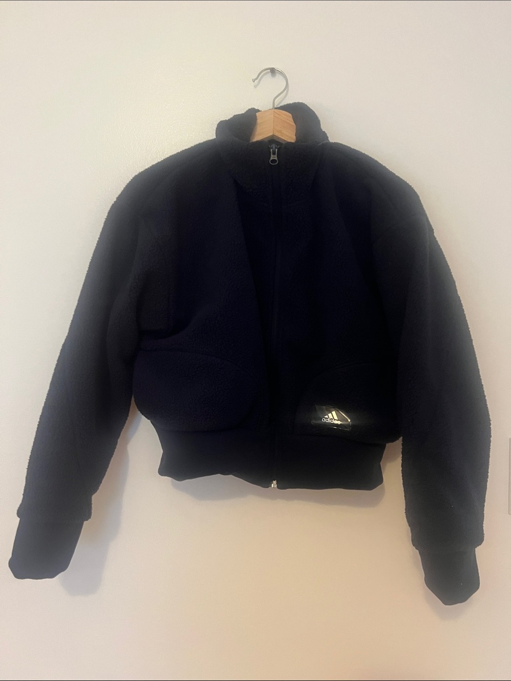 Adidas Navy Sherpa Full-Zip Jacket
